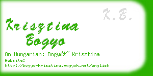 krisztina bogyo business card